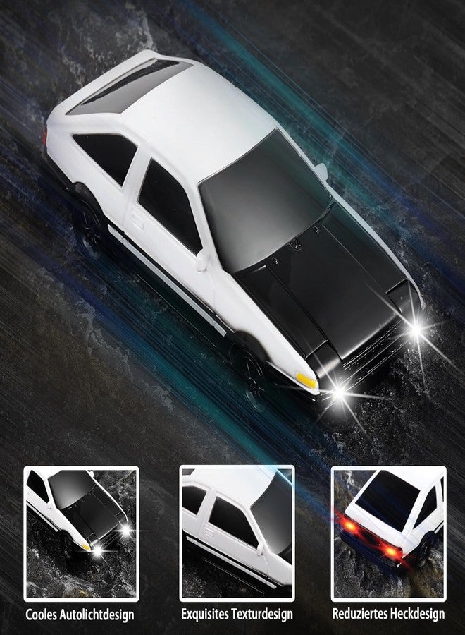 FEXXA سيارة سباق انزلاقية تعمل بالتحكم عن بعد من طراز FEXXA بمقياس 1/43، مزودة بنظام جيروسكوب رباعي الدفع وجاهزة للانطلاق، نموذج سيارة صغيرة عالية السرعة (1:43 تويوتا AE86 ترينو - أسود/أبيض) - Image 4